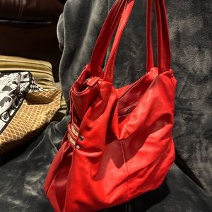 Cromia Red leather Vintage Handbag - Made In Italy!